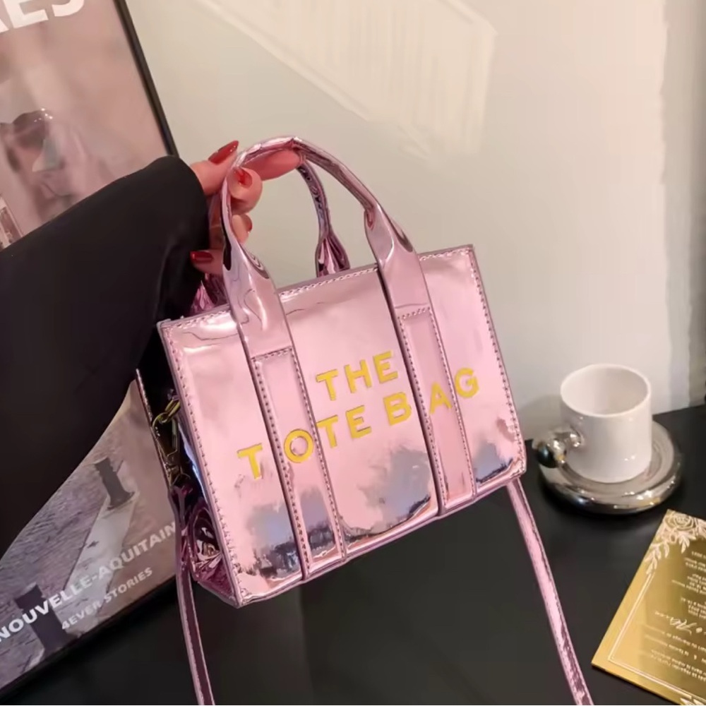 Fashion Metallic Pink Mini Tote Bag - Picture 3 of 13